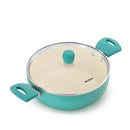 Hawkins 3 Litre Cook n Serve Casserole, Aqua Casserole with Glass Lid, Aqua Blue (IUC30G)