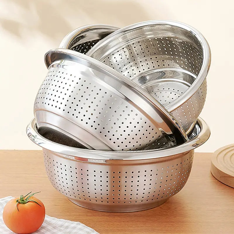 Stainless steel Vegetables Colander rice sieve strainer bowl – The