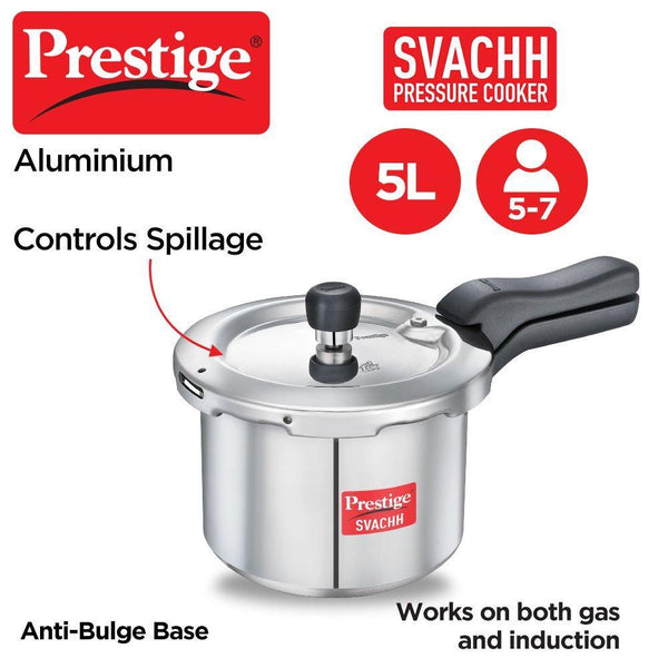 Prestige Pressure Cooker 5 Litres Aluminum Induction base(Svachh) - The Kitchen Warehouse