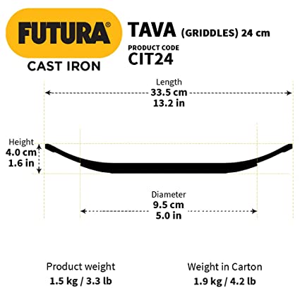 Futura Cast Iron Tava 24cm (CIT24)