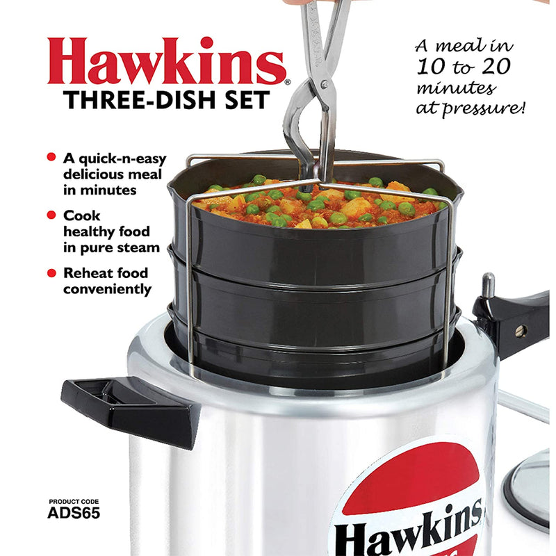 Hawkins Hard Anodized 3 Dish Set Seperator For Pressure Cooker (ADS65)