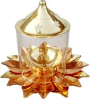 Kamal Patti Diwali Akhand Diya with Glass Cover