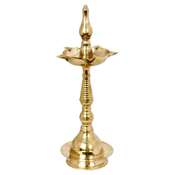 Brass Fancy Kerala Diya Oil Lamp (Kuthu Vilakku) 5 sizes