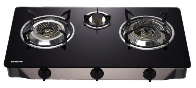 3 WOK Burner NZ with glass top Certified Gas Stove For INDOOR use