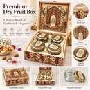 Dry fruit Box with 4 glass jars (Assorted colours)