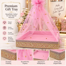 Shagun/hamper Square Tokri/box 2 Sizes Pink