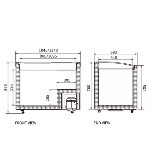 Two Sliding Glass Lids Dual Temperature Chest Freezer SD/SC-258/328YH Product Code: SD/SC-258/328YH