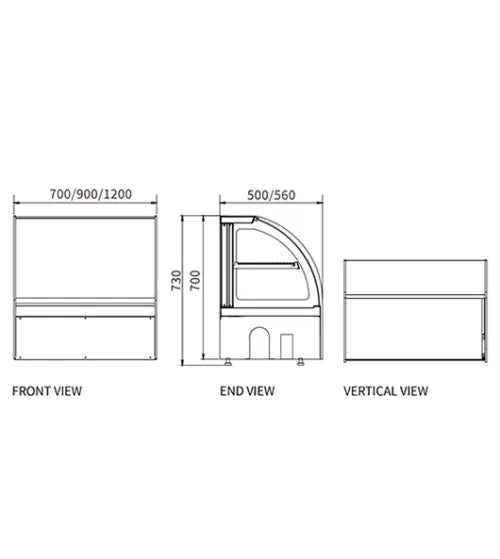 Chilled Counter-Top Food Display DG-TY700 Product Code: DG-TY700,900