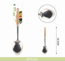 Serving spoon with wooden handle
