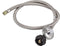 LPG QCC Gas Regulator with 2m Stainless Steel Braided Hose 1/4" Swivel Nut