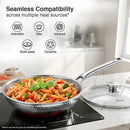 Prestige Tri Ply Hammered Stainless Steel Fry Pan Dia 26 cm / 2.3 L with Glass Lid