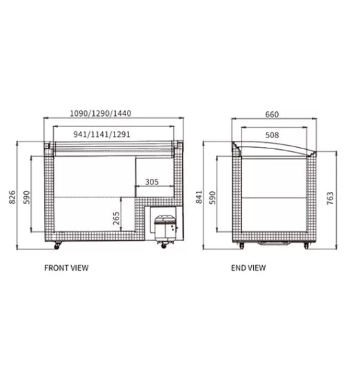 Two Sliding Glass Lids Dual Temperature Chest Freezer SD/SC-258/328YH/400Y Product Code: SD/SC-258/328YH/400y