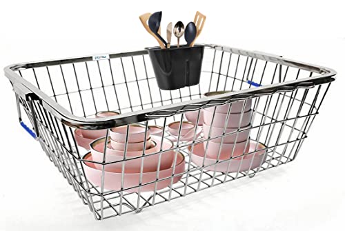 Steel Dish Drainer Basket For Kitchen Utensils