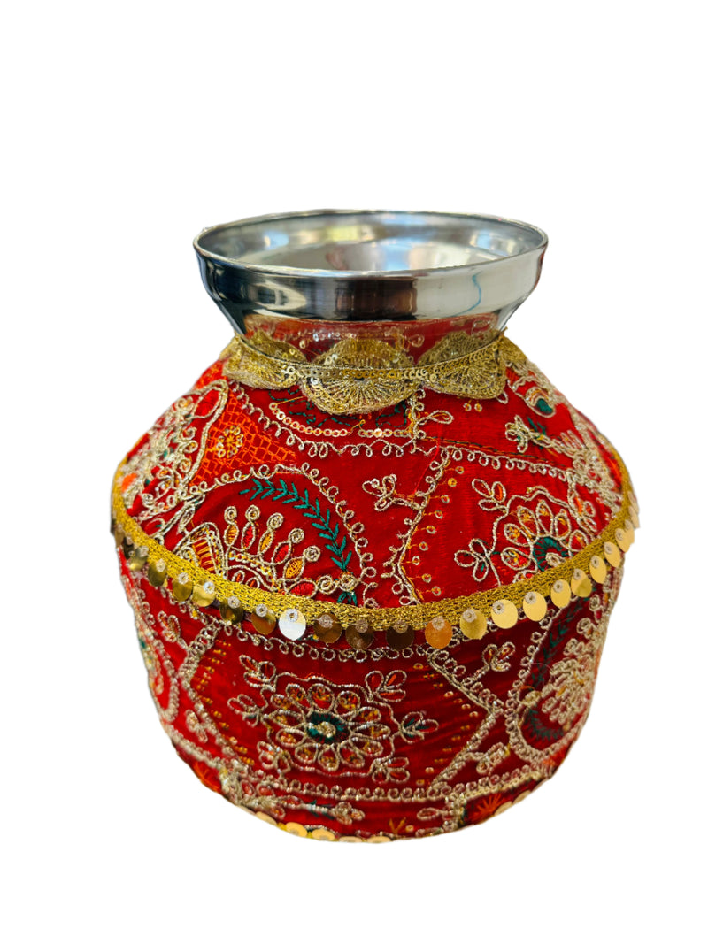 Decorative Velvet matki/ kalash/ Lota (big)