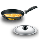 Hawkins Futura Nonstick Frying Pan 22 cm, 3.05 mm Thick with SS lid Induction Compatible (Black)INF22S