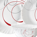 Larah by Borosil Boro Fluted Series Opalware Dinner Set | 27 Pieces