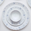 Larah by Borosil Flora Fluted Series Opalware Dinner Set | 27 Pieces