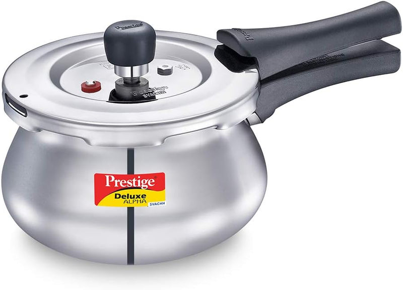Prestige Alpha Deluxe Baby Handi Induction Base Stainless Steel Pressure Cooker, 2 litre, 3Litre,4Litre
