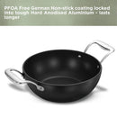 Hawkins Futura Pro 2.5 Litre Deep-Fry Pan, Nonstick Kadhai with Stainless Steel Handles and Stainless Steel Lid, Balck (PNK25S)