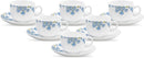 LaOpala Diva Aster Blue Tea Cup & Saucers Set of 6