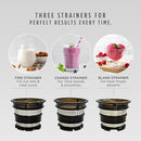 Sujata Cold Pressed Slow Juicer SJ01 | Ideal for Fruit, Vegetable Juices, Nut Milks, Smoothies & Frozen Desserts | Dual Feeding Chute | Reverse Function | Magnetic Safety Lock
