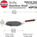 Triply Stainless Steel Shielded, Honeycomb Non Stick Induction Tawa 2 sizes