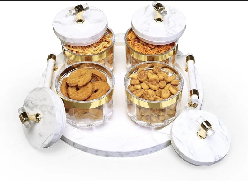 Utility/serving Container Super evoque Set Acralic Containers with Airtight Lid (3 colours)