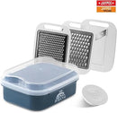 AYPEE Quickuts 3 Different Blades Vegetable Grater 2200 ml with Plastic Collecton Box,2 Grater Plate,1 Slicer Blade, Stainless Steel Multi Functional Slicer for Vegetables, Fruit & Cheese,