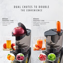 Sujata Cold Pressed Slow Juicer SJ01 | Ideal for Fruit, Vegetable Juices, Nut Milks, Smoothies & Frozen Desserts | Dual Feeding Chute | Reverse Function | Magnetic Safety Lock