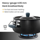 Hawkins Aluminium Futura 8 Litre Bigboy Polished Biryani Handi, Hard Anodised Pot with Hard Anodised Lid, Sauce Pan for Cooking and Serving Biriyani, Black (ABH8)