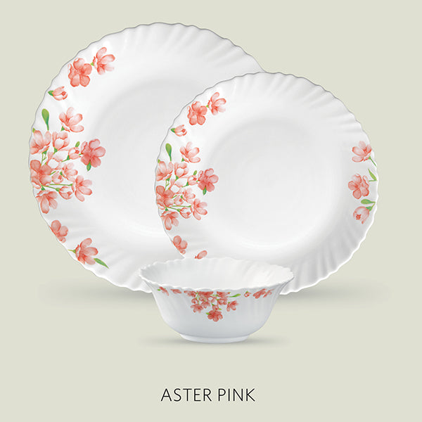 La Opala Aster Pink 27 and 35pc Dinner set