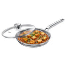 Prestige Tri Ply Hammered Stainless Steel Fry Pan Dia 26 cm / 2.3 L with Glass Lid