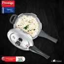 Prestige Svachh Triply Steel Handi Outer Lid Pressure Cooker with Unique Deep Lid for Spillage Control, 3,5 Litre