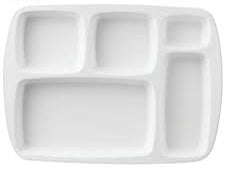 Servewell Dinner 5 Partition/Section Plate white Melamine