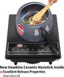 Hawkins 3 Litre Ceramic Nonstick Pressure Cooker, Induction Inner Lid Cooker, Granite Contura Shaped Cooker (ICC30)