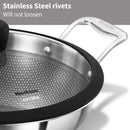 Hawkins Pro 3.5 Litre Shielded Nonstick Triply Deep-Fry Pan, Kadhai with Stainless Steel Handles and Glass Lid, Silver (PSNK35G)