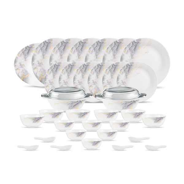 La Opala, Pearl Collection, Opal Glass Dinner Set 35 pcs, Twilight Clouds