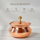 Copper Degchi with Lid – Pital Degchi / handi for Cooking | Kalai Lined Hammered