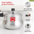 Prestige Nakshatra Pro Plus Svachh Aluminium Gas & Induction Compatible Spillage Control Inner Lid Pressure Cooker Handi 3L Silver