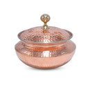 Copper Degchi with Lid – Pital Degchi / handi for Cooking | Kalai Lined Hammered