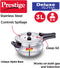 Prestige Alpha Deluxe Baby Handi Induction Base Stainless Steel Pressure Cooker, 2 litre, 3Litre,4Litre