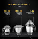 Sujata Dynamix MG-02 1000-Watt Mixer Grinder with 3 Jars (Black)