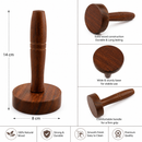 Wooden Chapati Press Roti Fluffer Paratha Indian Acupressure Datta Press Long Life Carved Solid Wood Dark Brown Roti Press