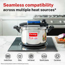 Prestige Svachh FLIP-ON Stainless Tri ply Steel Pressure Cooker 3 and 5 L with Glass Lid