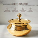 Brass Degchi with Lid – Pital Degchi / handi for Cooking | Kalai Lined Hammered