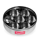 Stainless Steel Indian Spice Box, Masala Dabba Sapphire