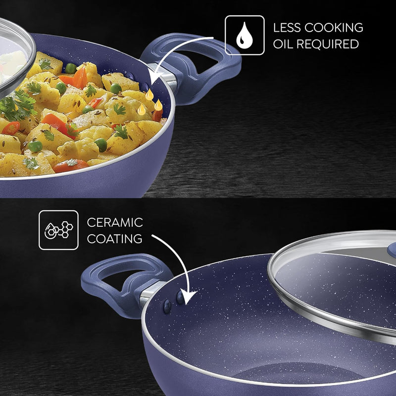 Prestige Ceraglide Ceramic Coated 4.25L 28cm 5 L(30Cm) Non-Stick Kadai