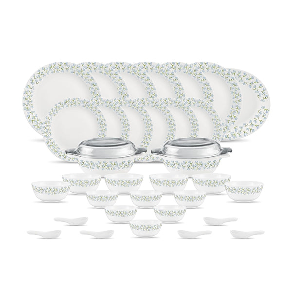 La Opala, Pearl Collection, Opal Glass Dinner Set 35 pcs, Silky Cluster