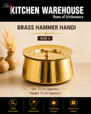 Hammered Pure Brass Handi pot with kalai inside Sizes -3