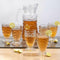 Crystal serving glass jug with lid and 6 glasses